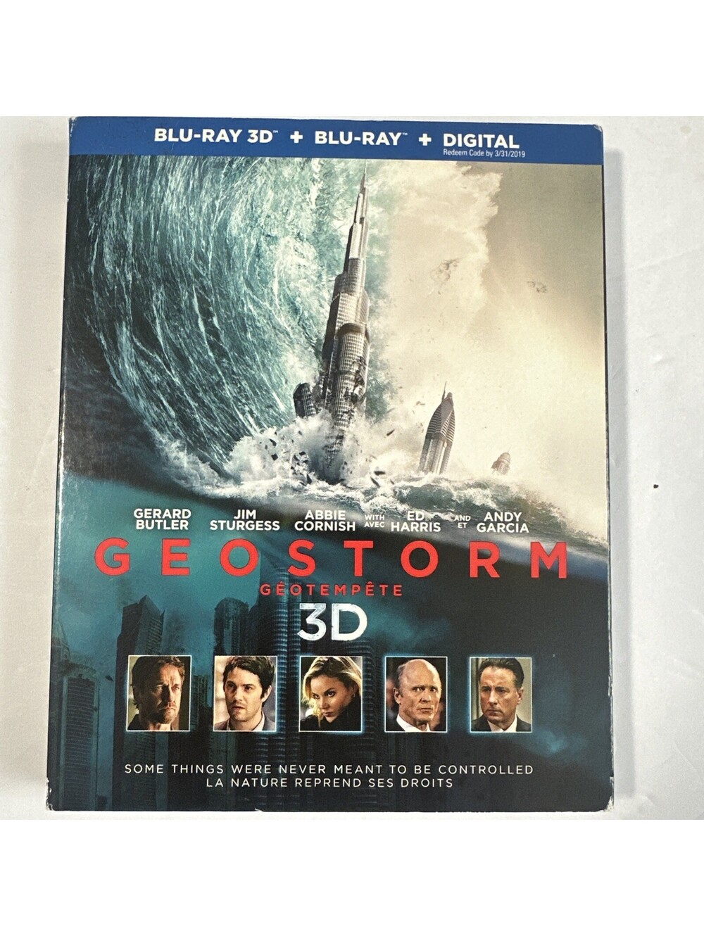 Geostorm 3D Blu-ray + Blu-ray 2-Disc 2017 w/ Slipcover Gerard Butler